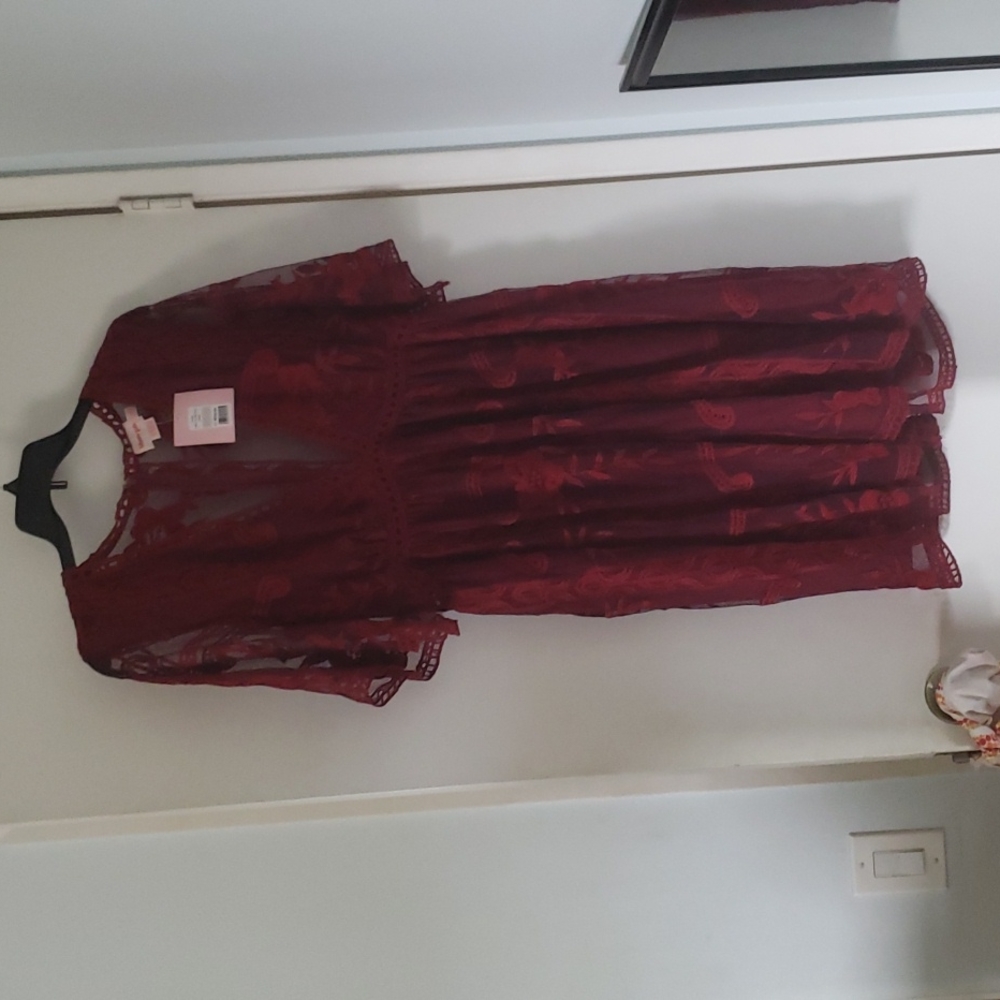NWT Wine Red Lace Dress from Showpo.